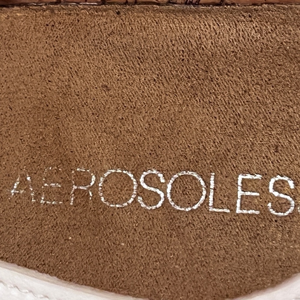 AEROSOLES White Comfy Sandals with Silver Buckle - Picture 7 of 9